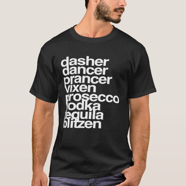 T-shirt Dasher Danseur Vixen Prosecco Tequila Blitz (Devant)