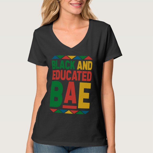 T-shirt Dashiki Black History Month Black And Educated BAE (Devant)