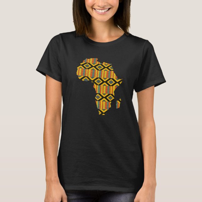 T-shirt Dashiki Imprimer Carte Africaine Tribal Ethnic Ken (Devant)