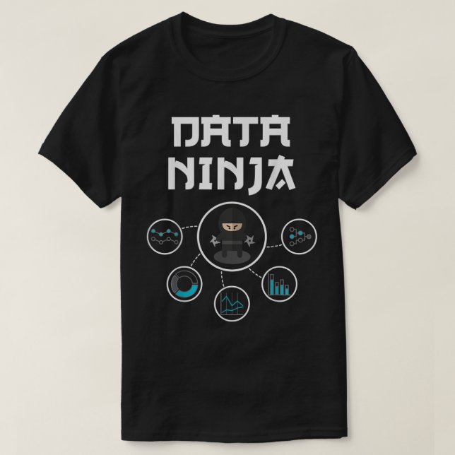 T-shirt Data Ninja - Geek de données - Big Data Analysts C (Design devant)