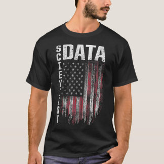 T-shirt Data Scientifique Power Flag Data Science Mining A