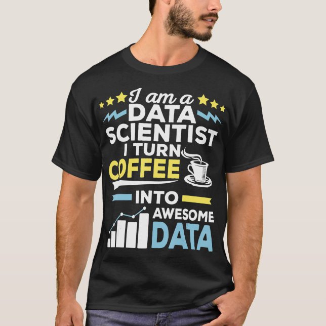 T-shirt Data Scientifique Science Café Machine Learning Gi (Devant)