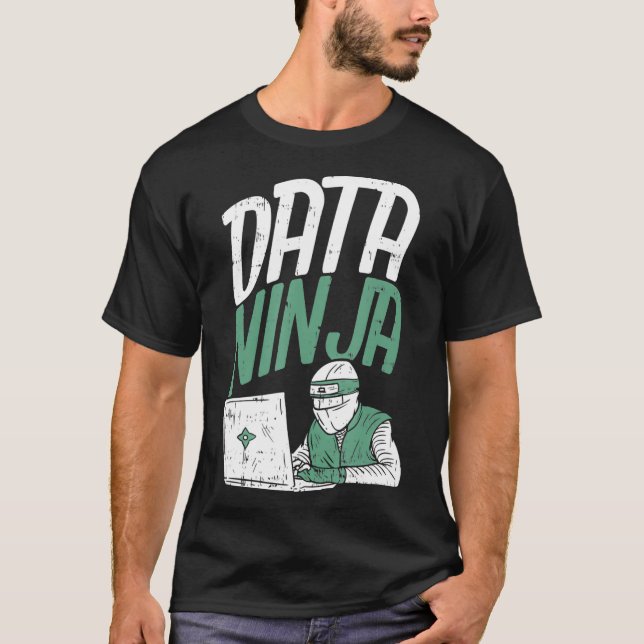 T-shirt Data Scientist Data Engineer - Drôle Data Ninja  (Devant)