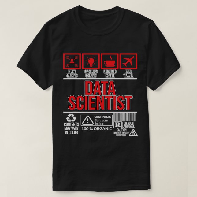 T-shirt Data Scientist Faits Analyste de données Informati (Design devant)