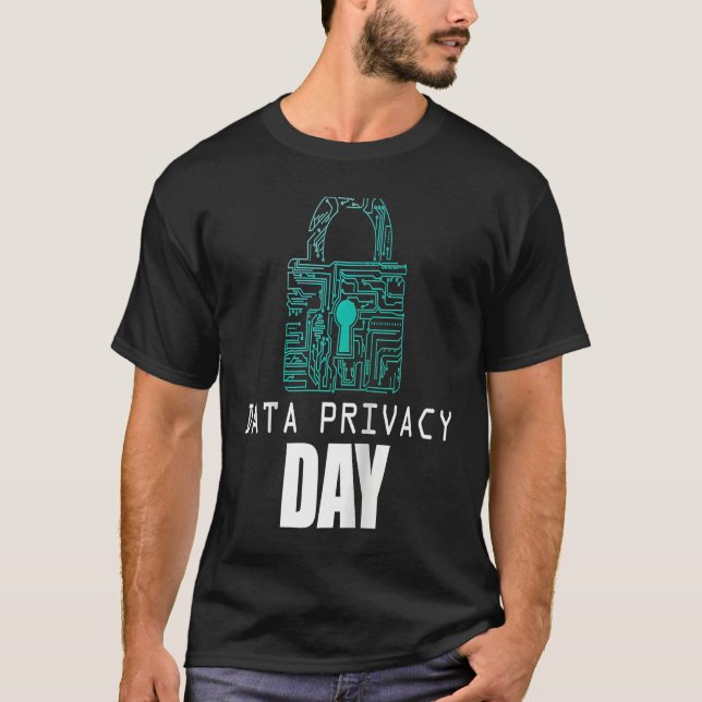 T-shirt Data Security Encryption Hacker Padlock Data Priva (Devant)