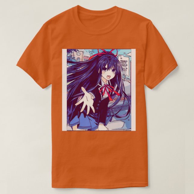 T-shirt Date A Live Tohka Yatogami Sketch (Design devant)
