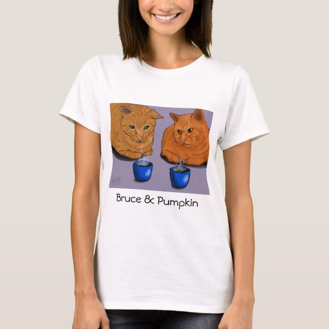 T-shirt Date de café de Bruce et de citrouille (Devant)