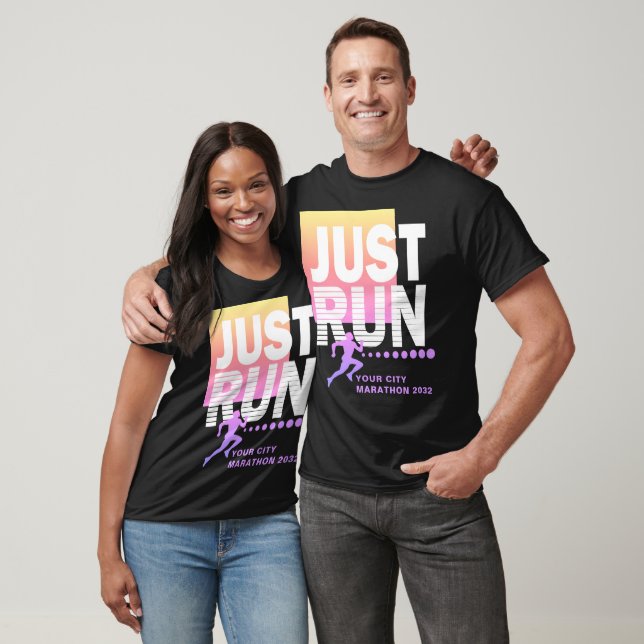 T-shirt Date de course sur piste de runner de marathon Col (Unisexe)