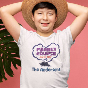 T-shirt Date personnalisée de vacances de croisière en fam