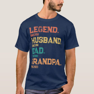 T-shirt Dates personnalisées - Legend Husband Papa grand-p