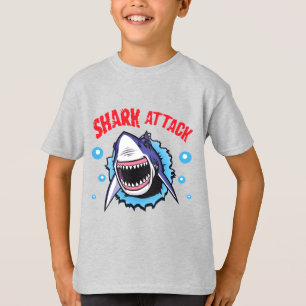 T-shirt d'attaque de requin T-shirt morsure de req