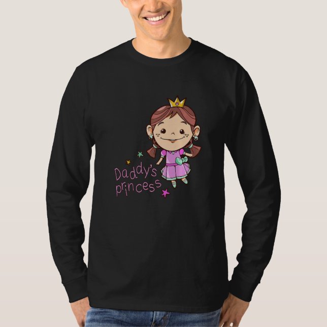 T-shirt Daughter Daddys Princess Girl First Father's Day (Devant)