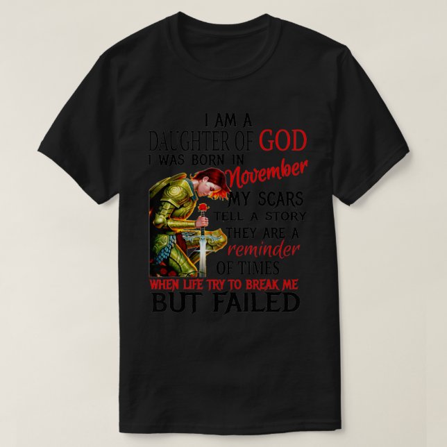 T-shirt DAUGHTER OF GOD November  (Design devant)