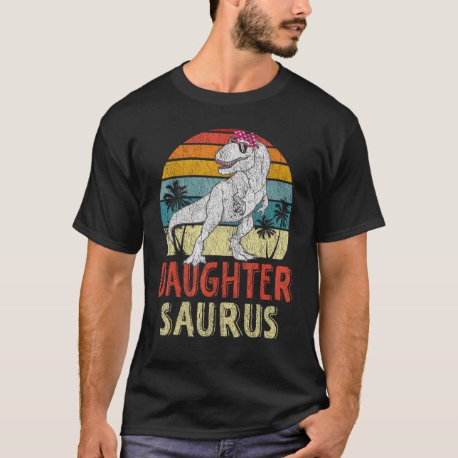 T-shirt Daughtersaurus Rex Dinosaur Fille Saurus (Devant)