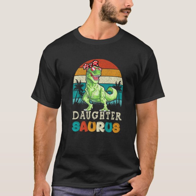 T-shirt Daughtersaurus Trex Dinosaure Fille Saurus Famil (Devant)