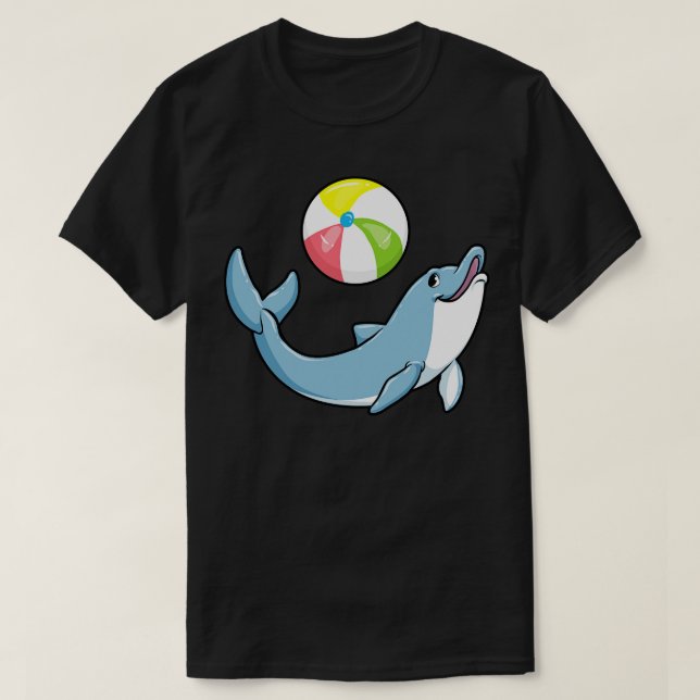 T-shirt Dauphin à la nage avec water polo 1 (Design devant)