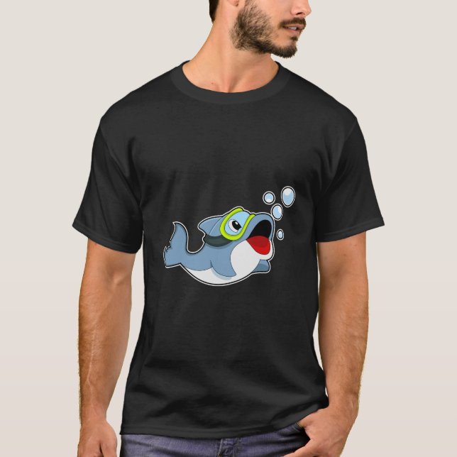 T-shirt Dauphin à la plongée avec bulles d'eau.PNG (Devant)