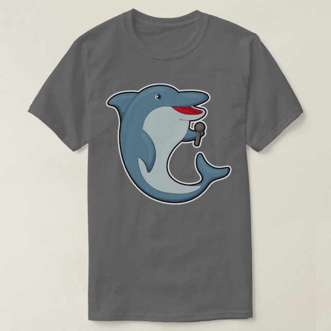 T-shirt Dauphin à Singer avec Microphone (Design devant)