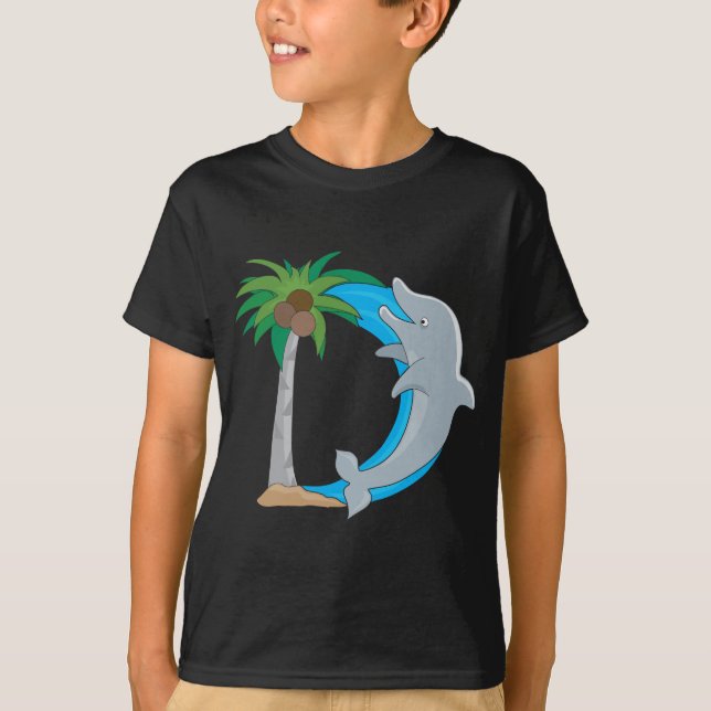 T-shirt Dauphin animal d'alphabet (Devant)