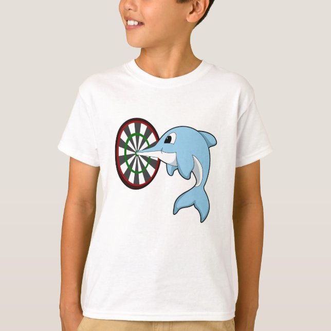 T-shirt Dauphin aux fléchettes avec Dartboard (Devant)