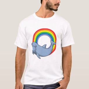 T-shirt Dauphin avec arc-en-ciel