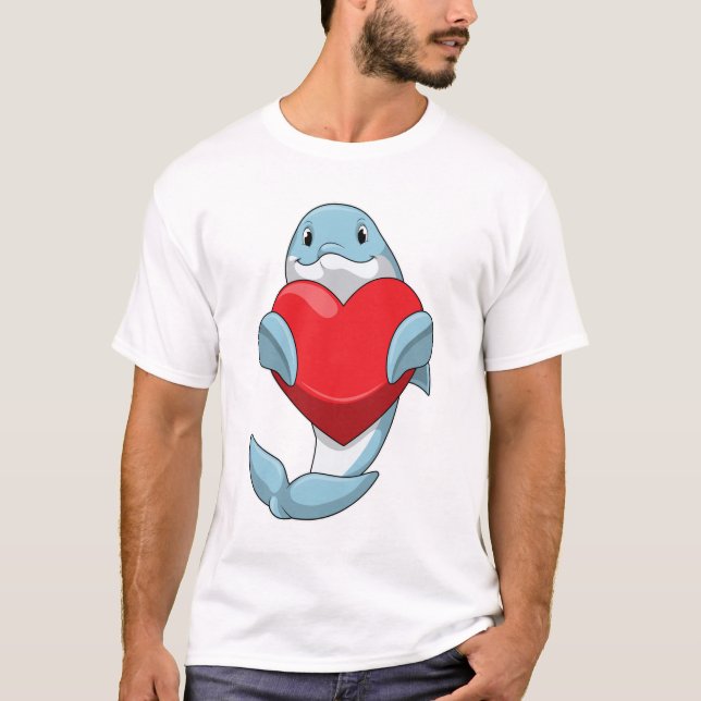 T-shirt Dauphin avec coeur (Devant)