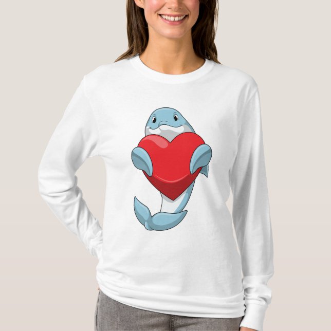 T-shirt Dauphin avec coeur (Devant)
