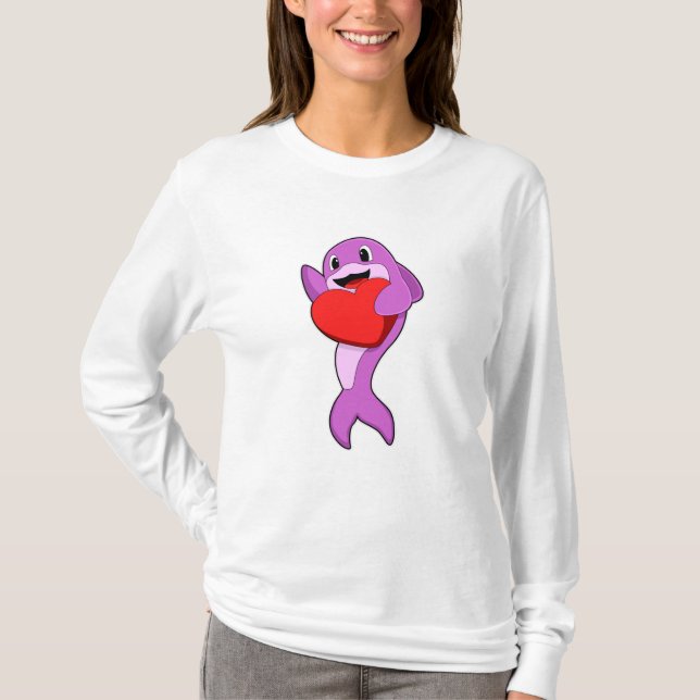 T-shirt Dauphin avec coeur (Devant)