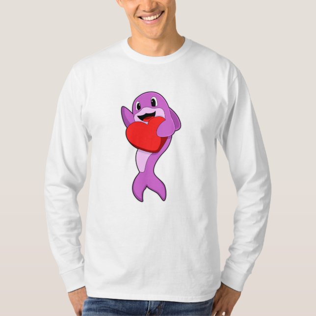 T-shirt Dauphin avec coeur (Devant)