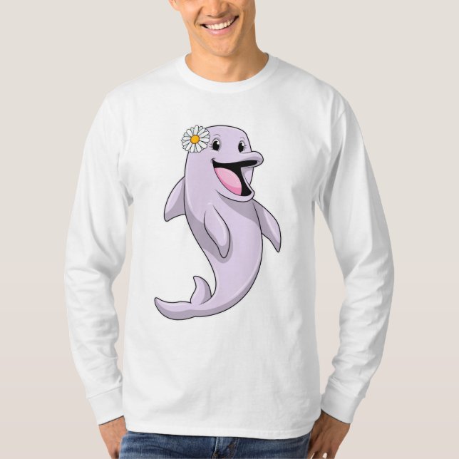 T-shirt Dauphin avec fleur marguerite (Devant)