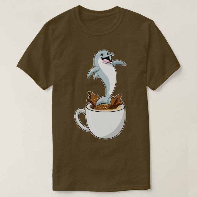 T-shirt Dauphin avec la coupe de café (Design devant)