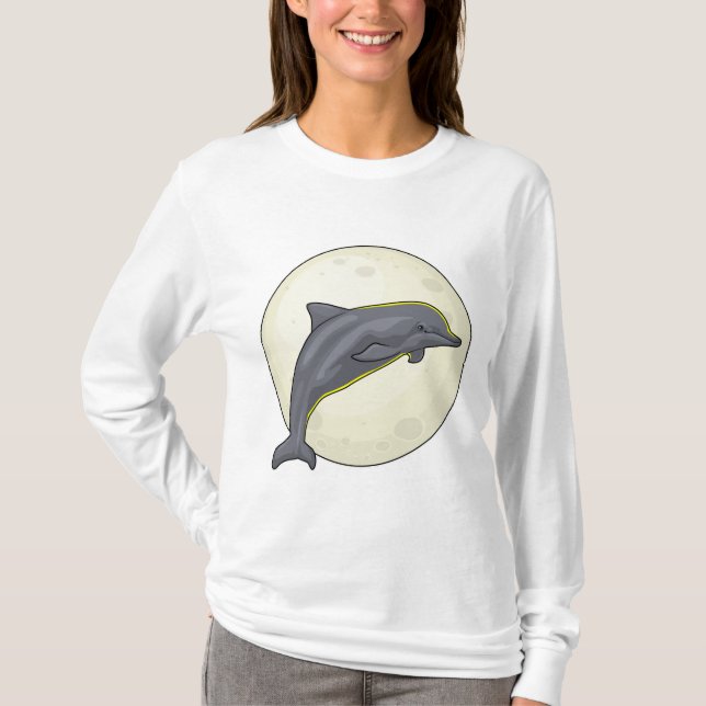 T-shirt Dauphin avec lune (Devant)