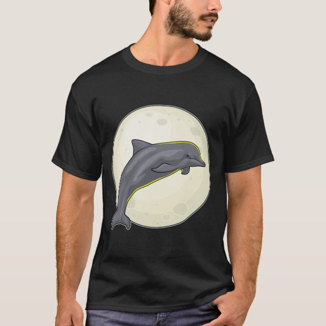 T-shirt Dauphin avec lune (Devant)