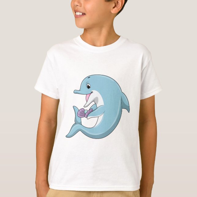 T-shirt Dauphin avec Perle (Devant)