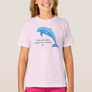 T-shirt Dauphin bleu avec verset biblique Ecclesiastes