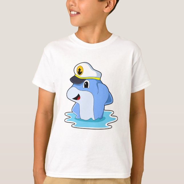 T-shirt Dauphin comme capitaine avec Casquette (Devant)