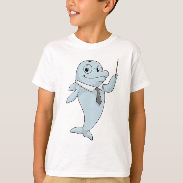 T-shirt Dauphin comme enseignant avec pointeur (Devant)