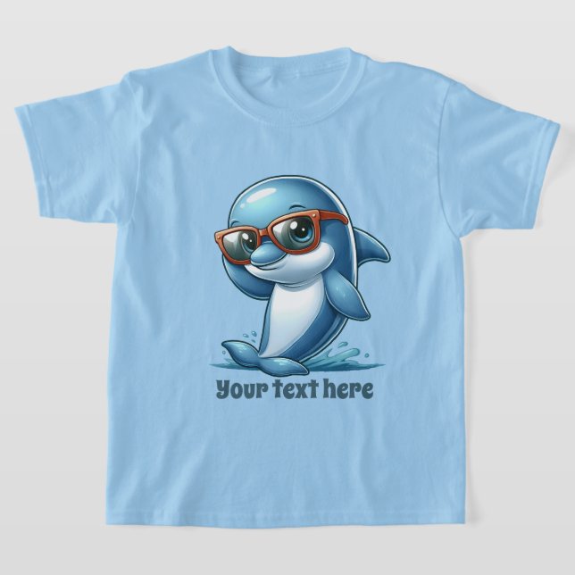 T-shirt dauphin cool ajouter du texte pool garçons (Poser)