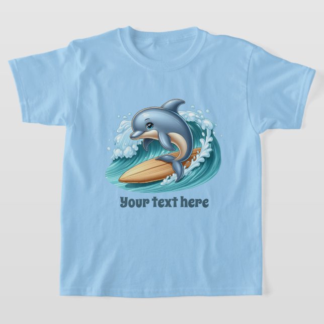 T-shirt dauphin cool ajouter pool de texte unisex (Poser)