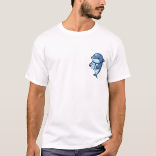 T-shirt Dauphin d'affaires tenant une tablette avec confia