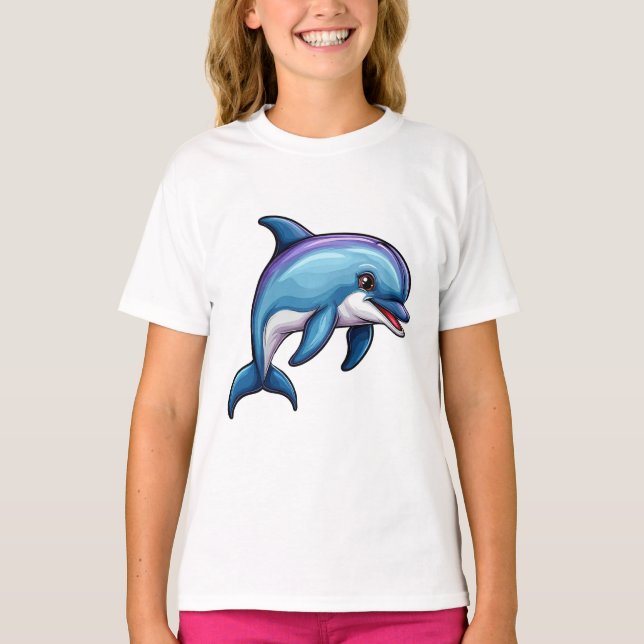 T-shirt Dauphin de dessin souriant (Devant)