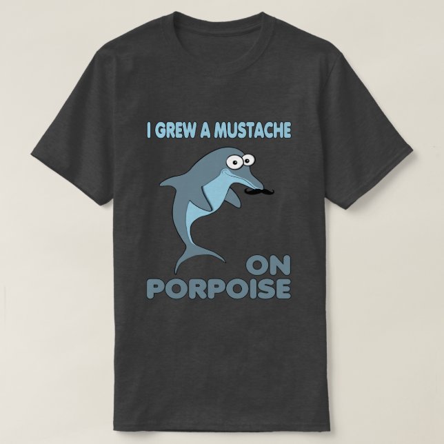 T-shirt Dauphin de Moustache sur marsouin (Design devant)