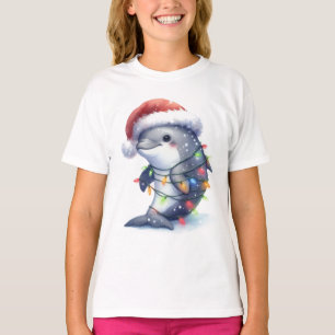 T-shirt Dauphin de Noël adorable et mignon