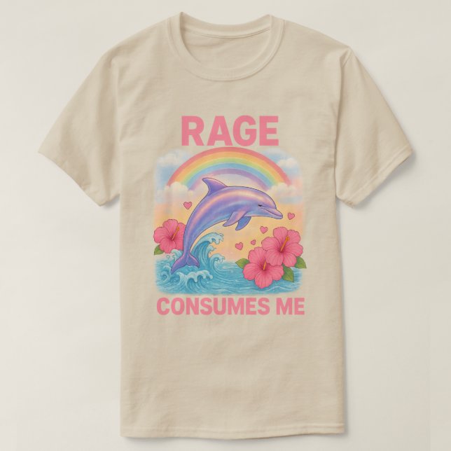 T-shirt Dauphin de rage me consomme   (Design devant)