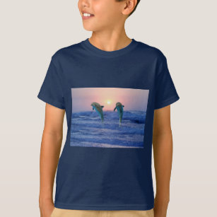 T-shirt Dauphin de verdure au lever du soleil