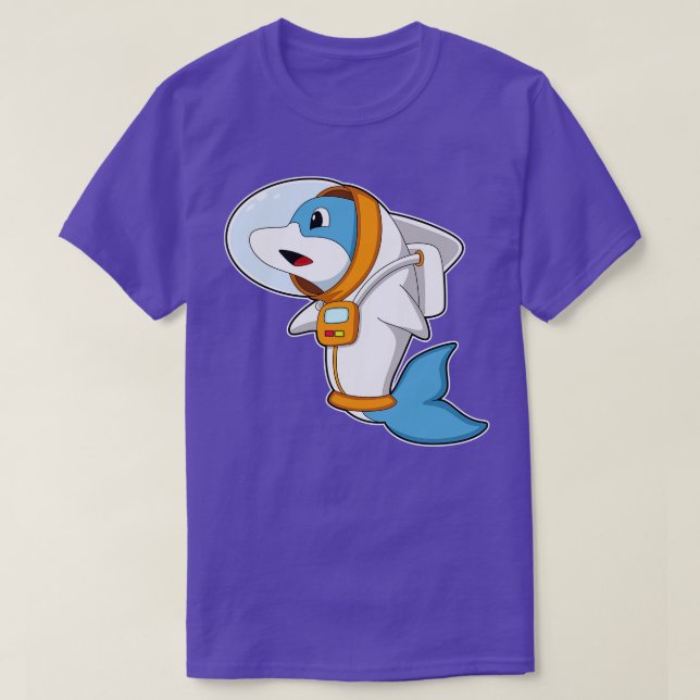 T-shirt Dauphin en astronaute avec costume (Design devant)