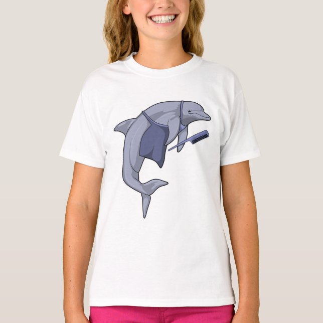 T-shirt Dauphin en coiffeur avec peigne (Devant)