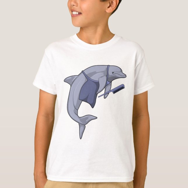 T-shirt Dauphin en coiffeur avec peigne (Devant)