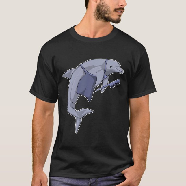 T-shirt Dauphin en coiffeur avec peigne (Devant)