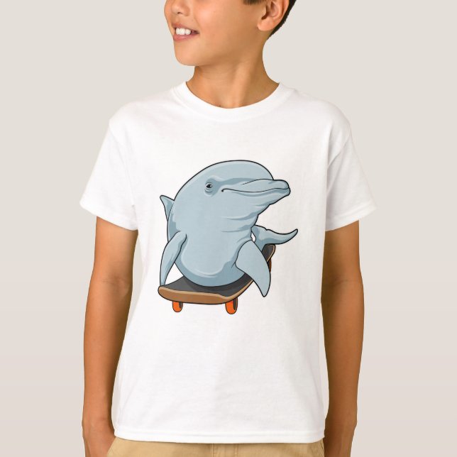 T-shirt Dauphin en patinage avec skateboard (Devant)